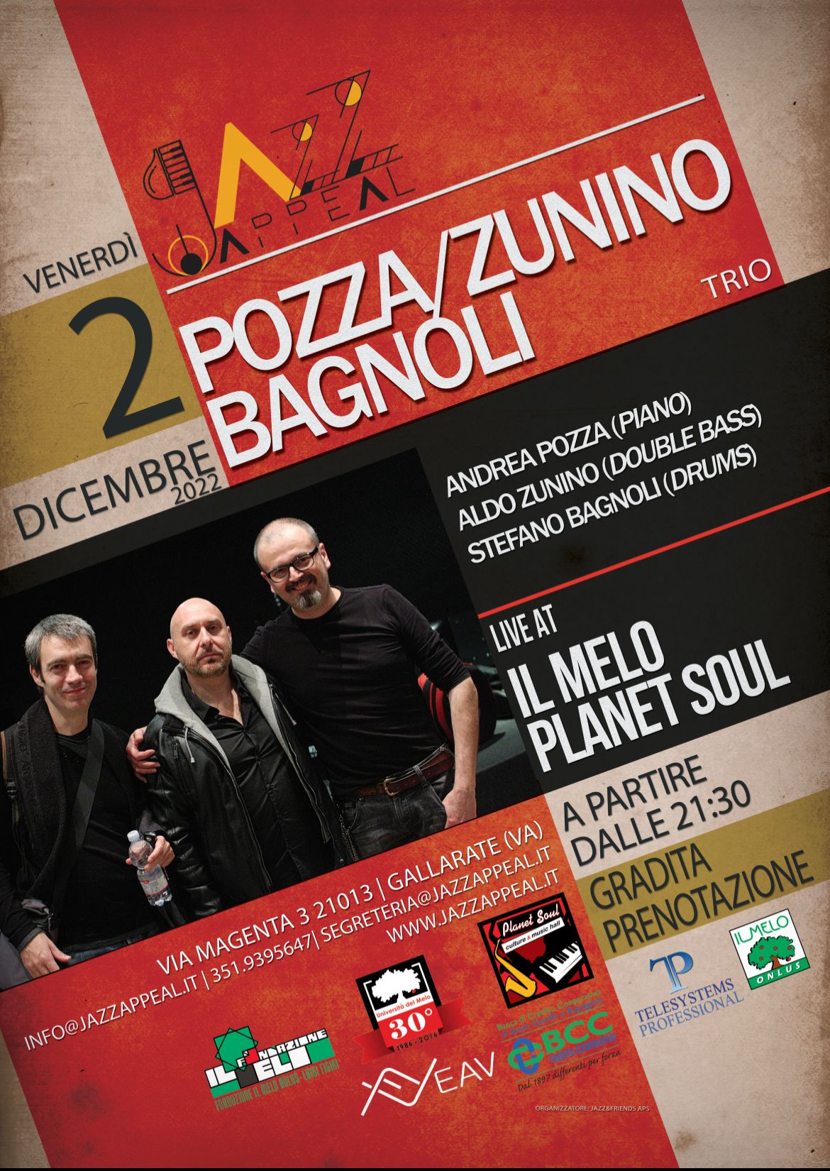 Pozza Zunino Bagnoli trio Jazz Appeal